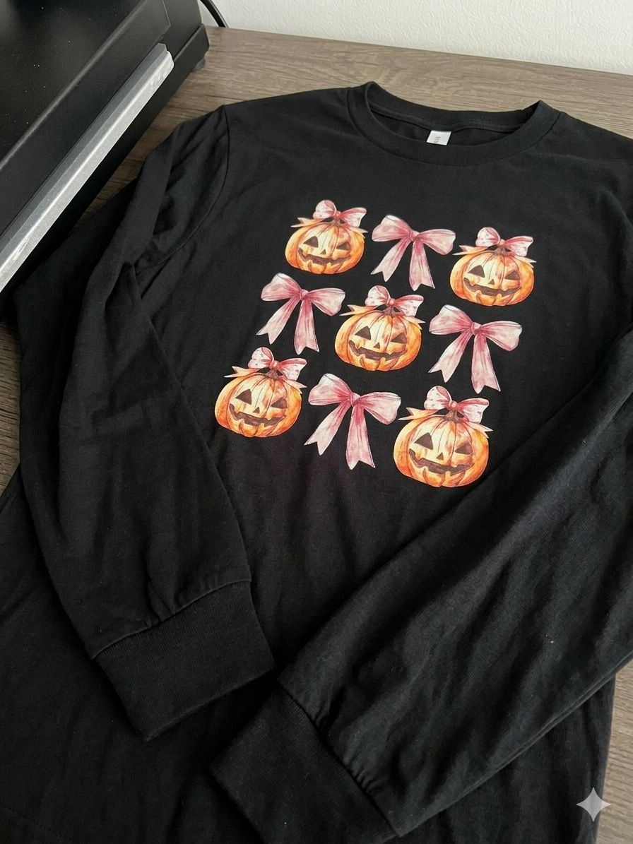 Pumpkins and Pink Bows
