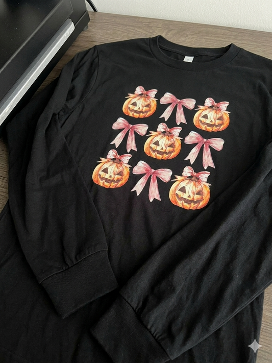 Pumpkins and Pink Bows
